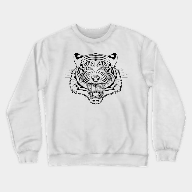 Angry Tiger Crewneck Sweatshirt by MaiKStore